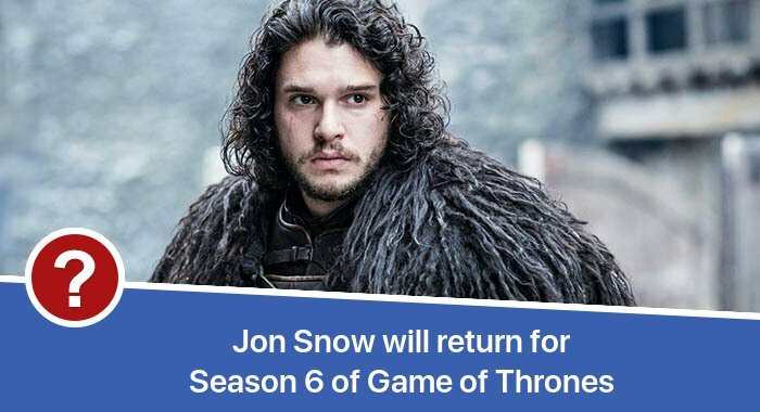 Jon Snow will return for Season 6 of Game of Thrones release date